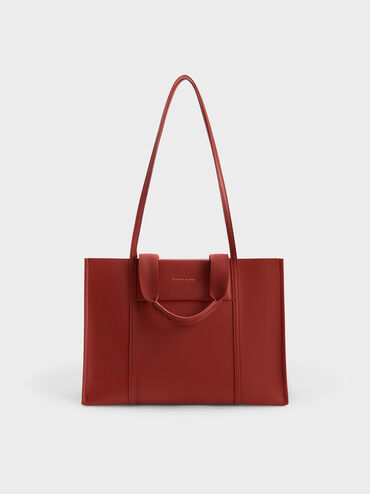 Shalia Tote Bag, Brick, hi-res