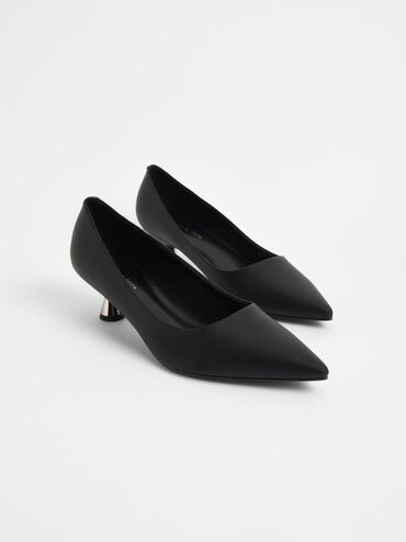 Spool Heel Pumps, Black, hi-res