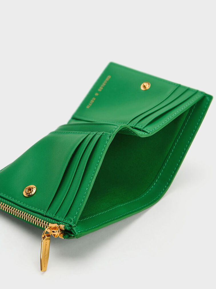 Harmonee Top Zip Small Wallet, Green, hi-res