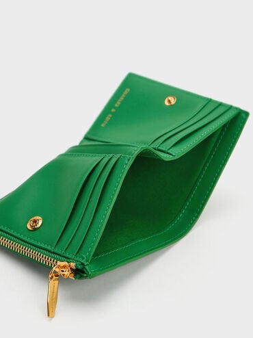 Harmonee Top Zip Small Wallet, Green, hi-res