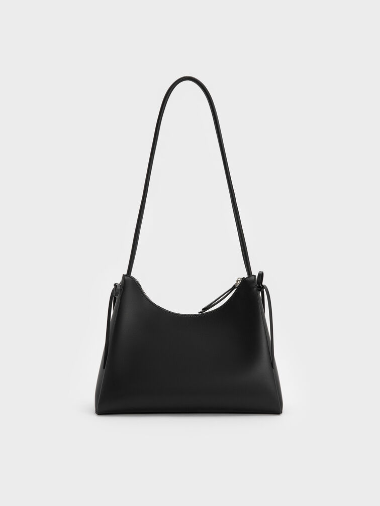 Hazel Bow Hobo Bag, Noir, hi-res