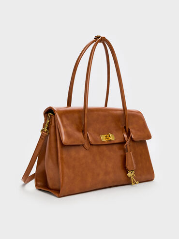 Kerry Trapeze Tote Bag, Distressed Tan, hi-res