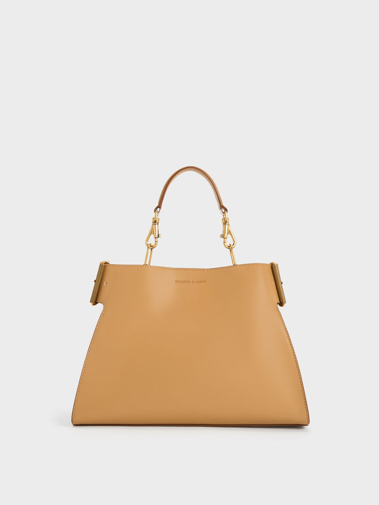 Lexie Side-Buckle Trapeze Shoulder Bag, Sand, hi-res