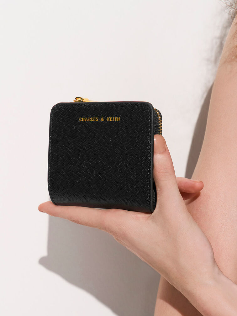 Zip Around Card Holder, Black, hi-res