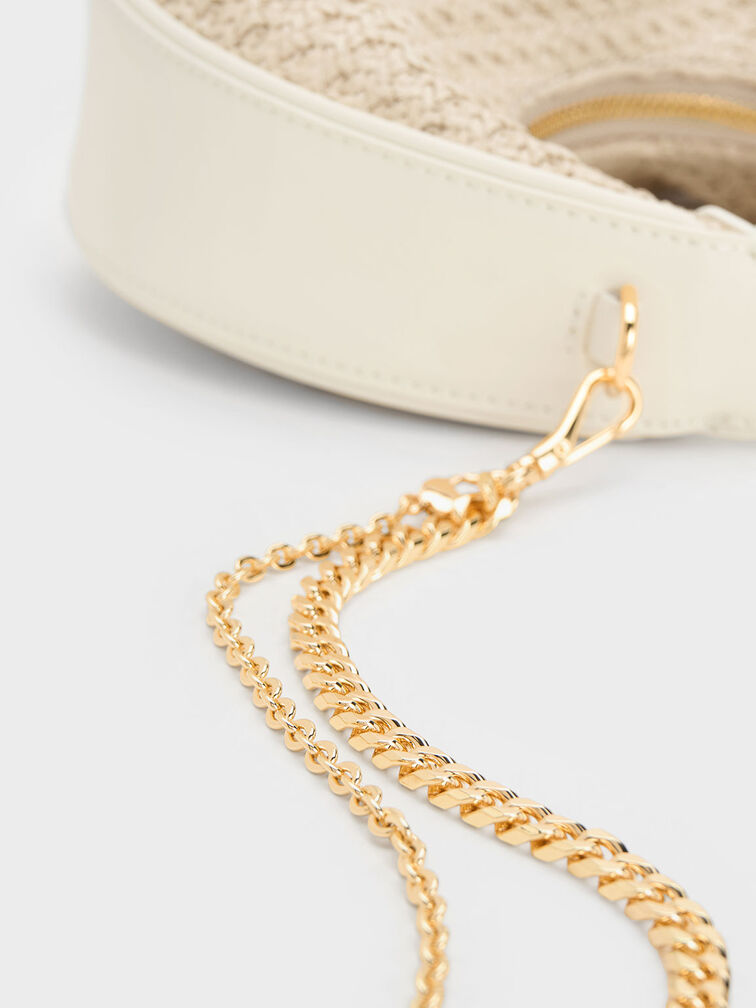 Mini Woven Crescent Hobo Bag, Chalk, hi-res