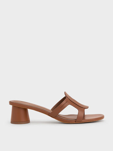 Easley Cut-Out Heeled Sandals, Caramel, hi-res