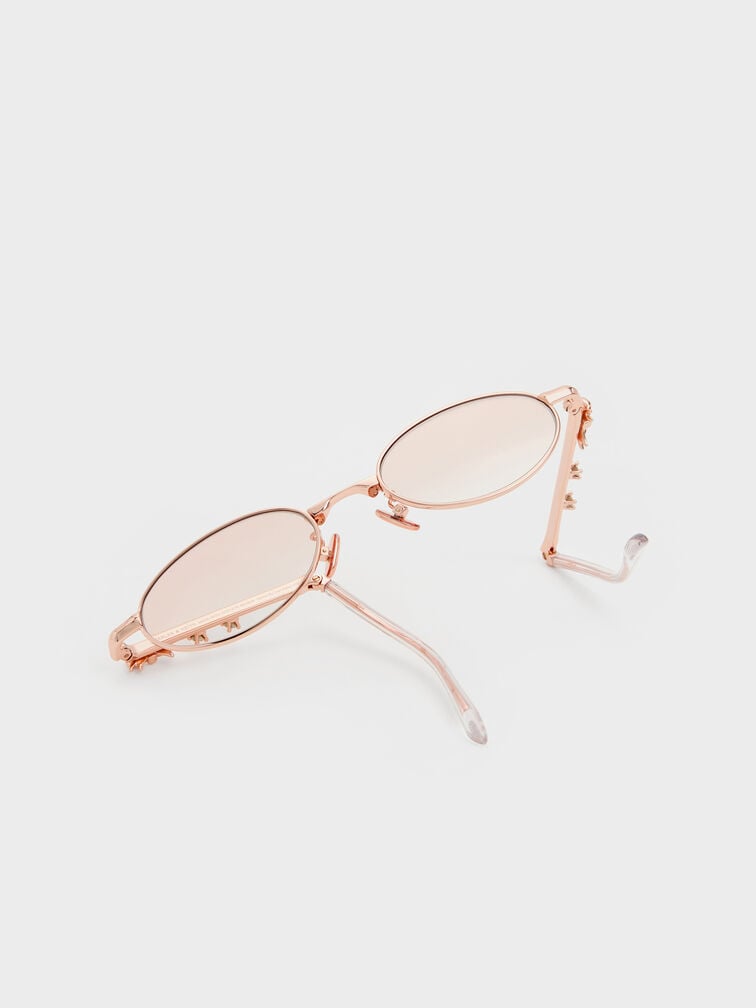 Paige Bow Crystal Sunglasses, Rose Gold, hi-res