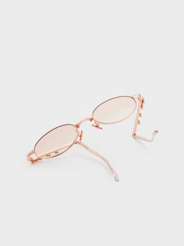 Paige Bow Crystal Sunglasses, Rose Gold, hi-res