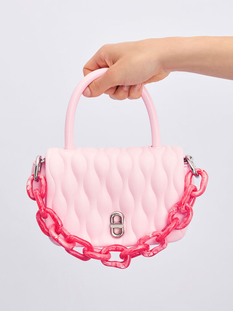 Iva Boxy Top Handle Bag, Pink, hi-res