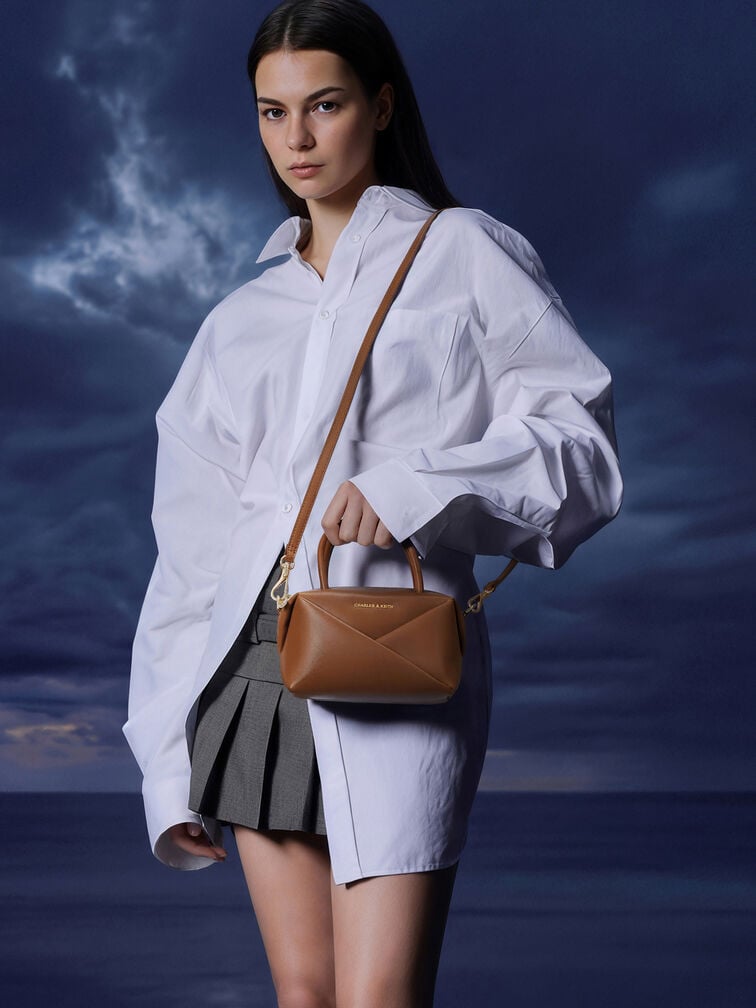 Midori Geometric Bowling Bag, Chocolate, hi-res