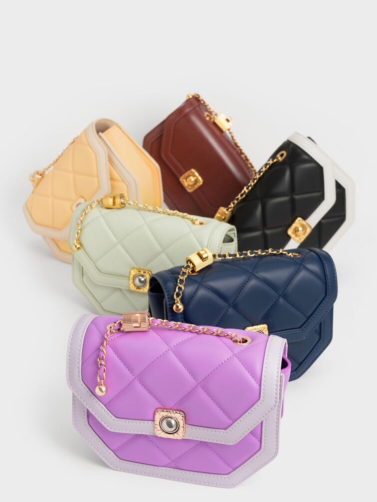 Avis Geometric Shoulder Bag, Chocolate, hi-res