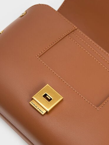 Clea Chain-Handle Bag, Tan, hi-res