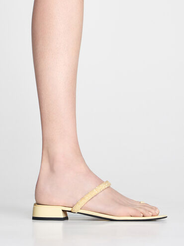 Beaded Toe-Ring Sandals, Butter, hi-res