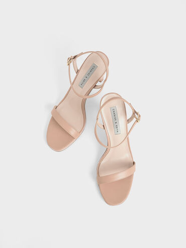 Back Strap Heeled Sandals, Nude, hi-res