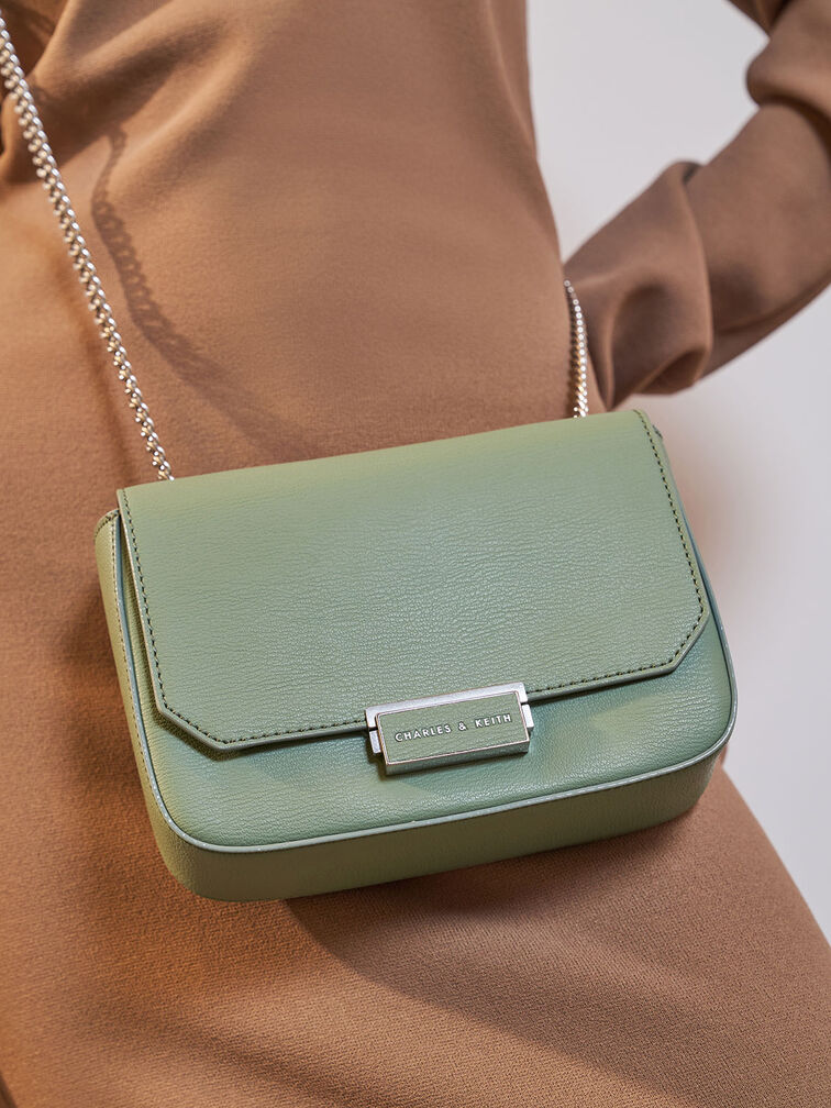 mini crossbody mini shoulder bag green crossbody bag green messenger bag  green crossbody purse Single Shoulder Bag Vintage Satchel Mini Chain Bag