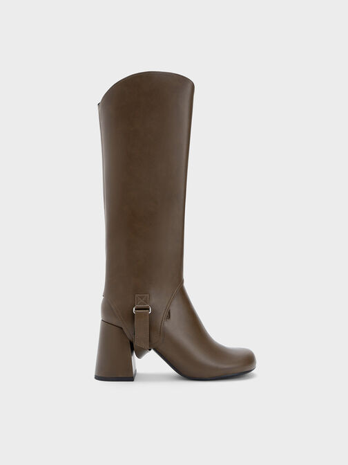 Gigi Block Heel Knee-High Boots, Dark Brown, hi-res