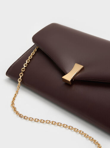 Lilibet Chain-Strap Long Wallet, Plum, hi-res