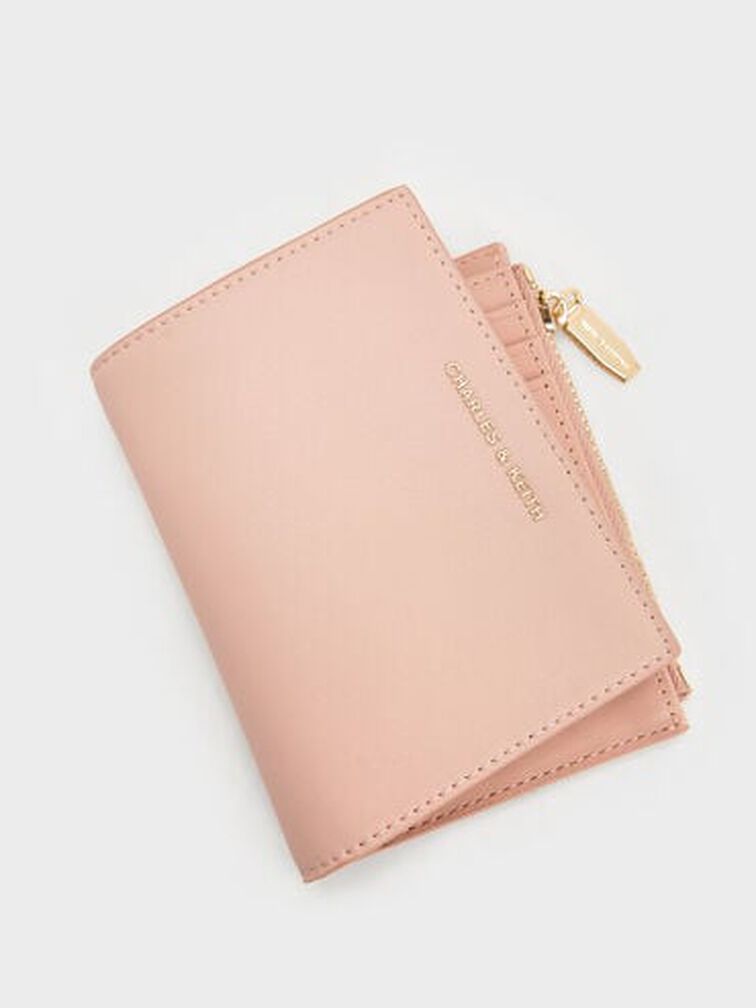 Harmonee Top Zip Small Wallet, Light Pink, hi-res
