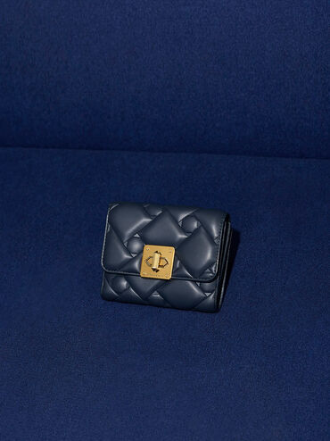 Tillie Quilted Wallet, Navy, hi-res