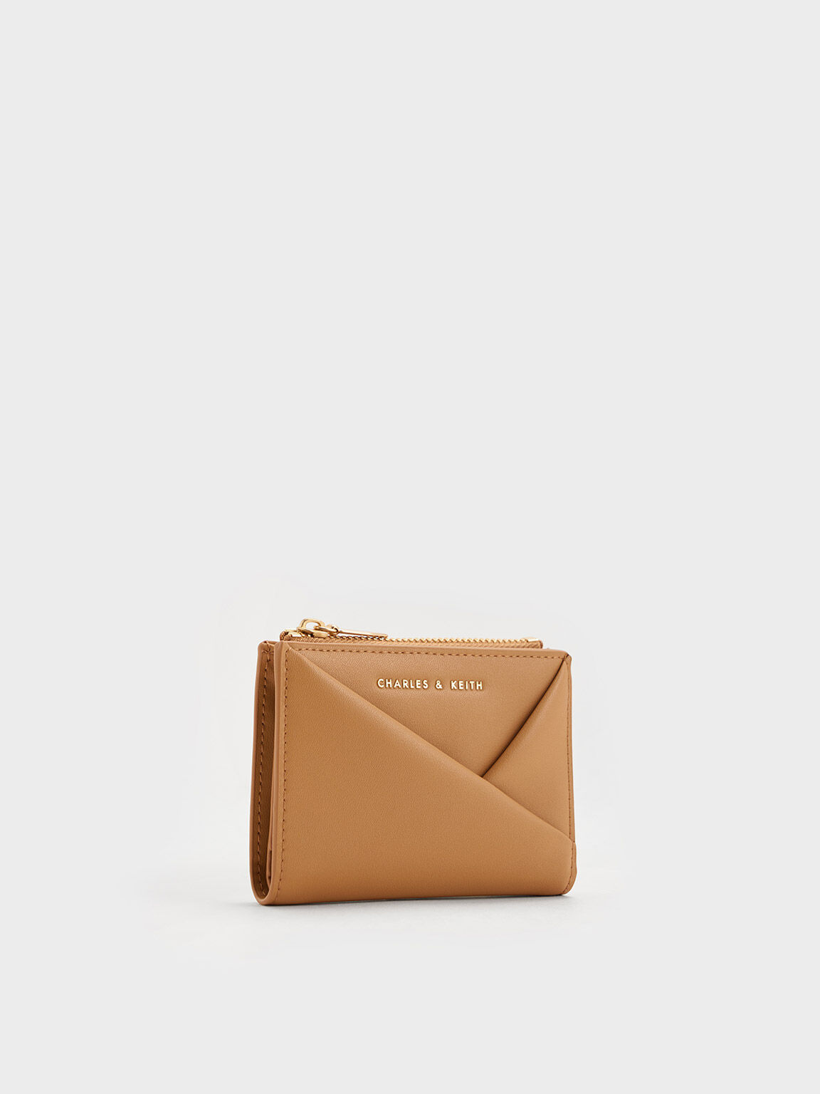 Camel Midori Geometric Top-Zip Wallet - CHARLES & KEITH IN
