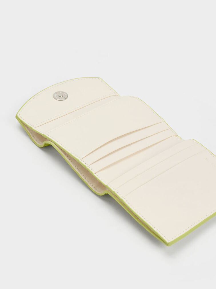 Alouette Contrast Trim Small Wallet, Cream, hi-res
