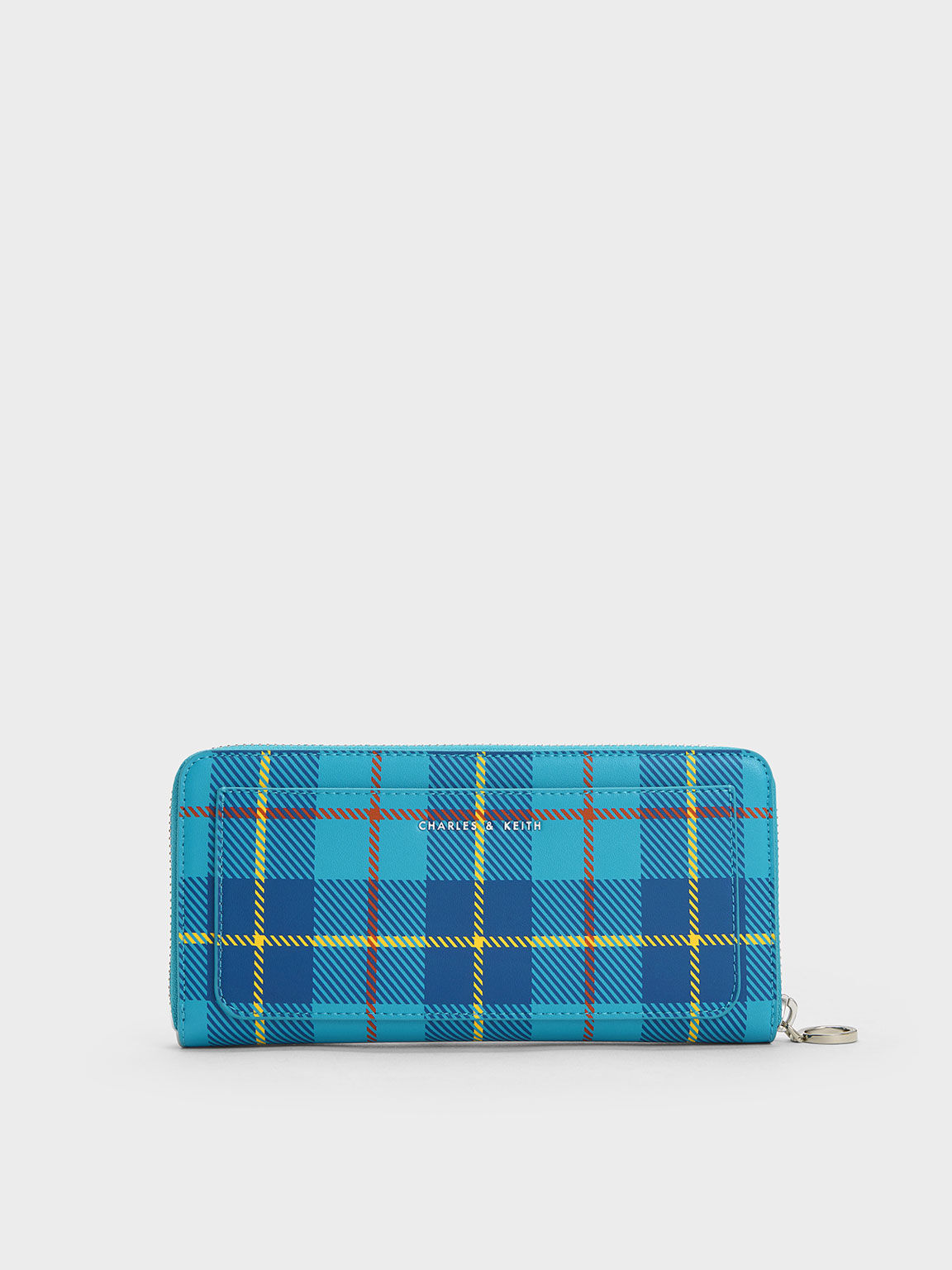 Cyrus Checkered Long Wallet, Blue, hi-res