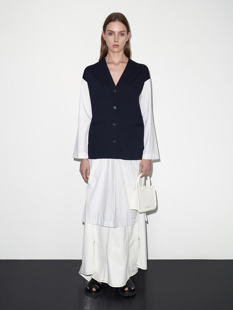 Perline Sculptural Tote Bag, White, hi-res