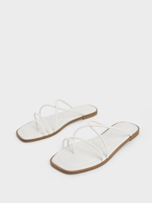 Meadow Strappy Toe-Ring Sandals, White, hi-res