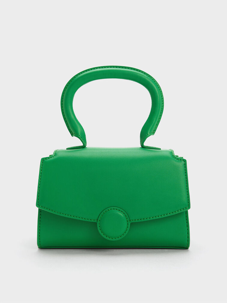 Clover Curved Handle Bag, Green, hi-res