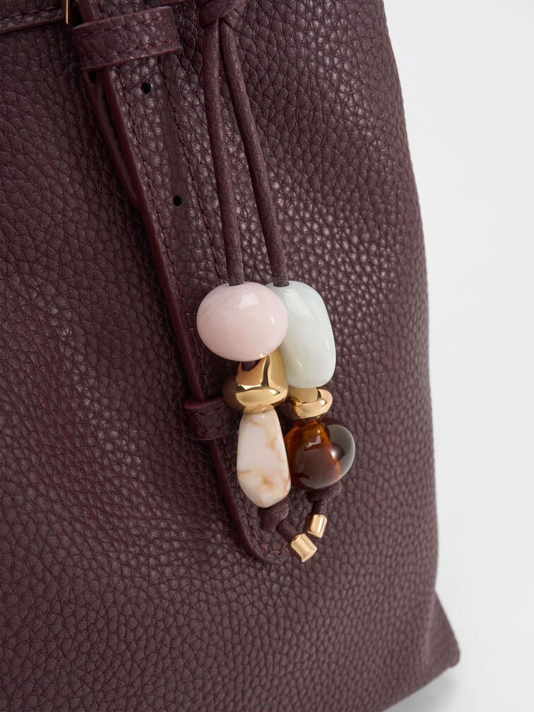 Baral Bead-Charm Tote Bag, Wineberry Red, hi-res