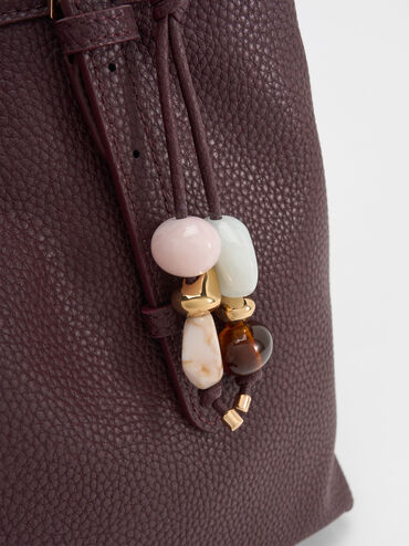 Baral Bead-Charm Tote Bag, Wineberry Red, hi-res