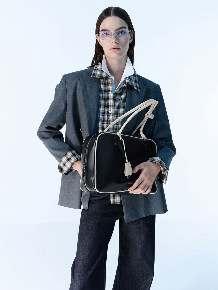 Large Sianna Two-Tone Bowling Bag, Multi, hi-res