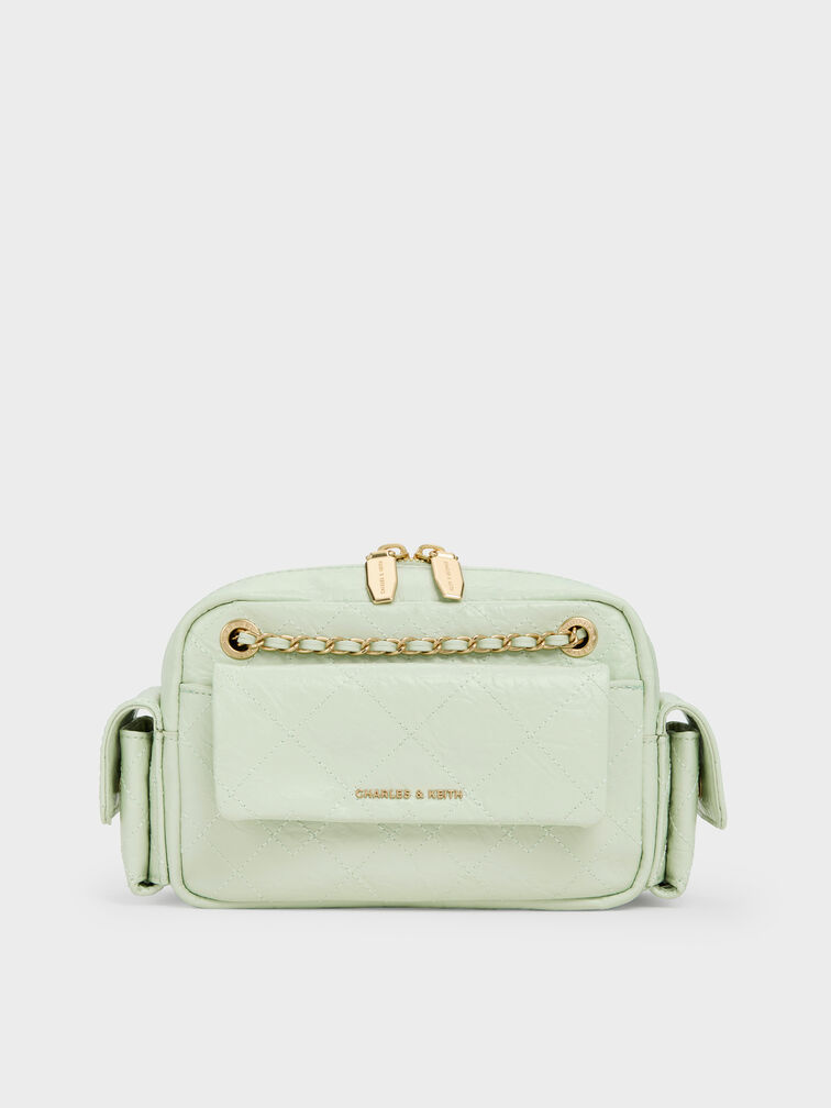 Duo Quilted Crossbody Bag, Mint Green, hi-res