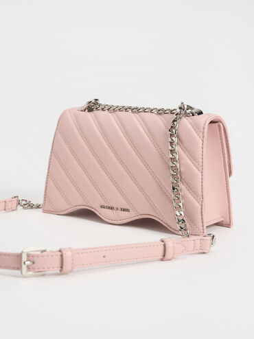 Freja Wavy Trapeze Crossbody Bag, Light Pink, hi-res