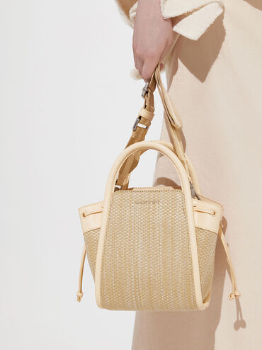 Ashby Raffia Tote Bag, Beige, hi-res