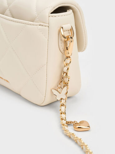 Quilted Boxy Top Handle Bag, Cream, hi-res