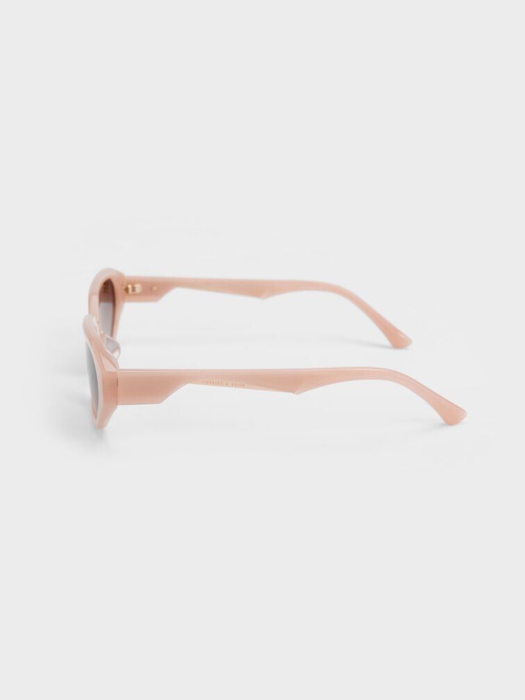 Acetate Oval Sunglasses, Pink, hi-res