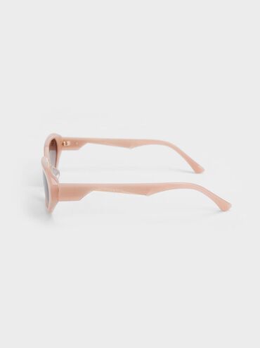 Acetate Oval Sunglasses, Pink, hi-res