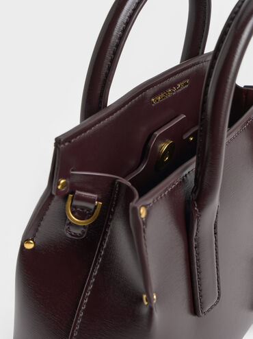Rene Structured Top Handle Bag, Plum, hi-res