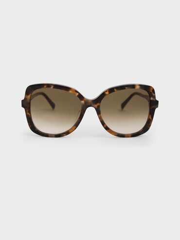 Recycled Acetate Tortoiseshell Butterfly Sunglasses, T. Shell, hi-res