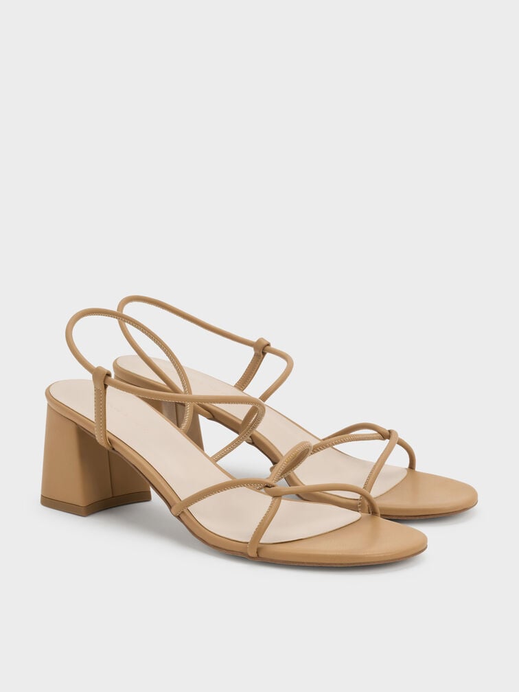Meadow Strappy Block Heel Sandals, Camel, hi-res