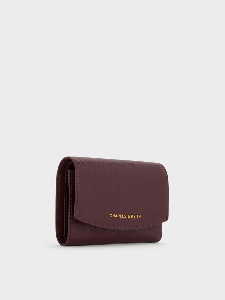 Briony Curved Flap Wallet, Wineberry Red, hi-res