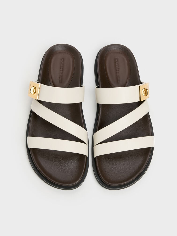 Aelin Strappy Sandals, White, hi-res