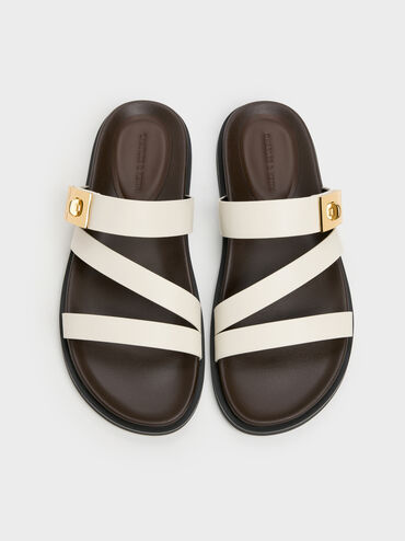 Aelin Strappy Sandals, White, hi-res