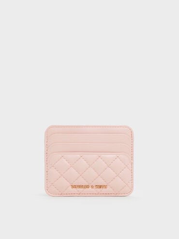 Cleo Quilted Card Holder, Soft Pink, hi-res