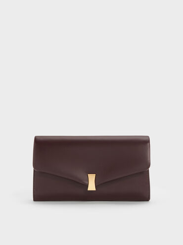 Lilibet Chain-Strap Long Wallet, Plum, hi-res