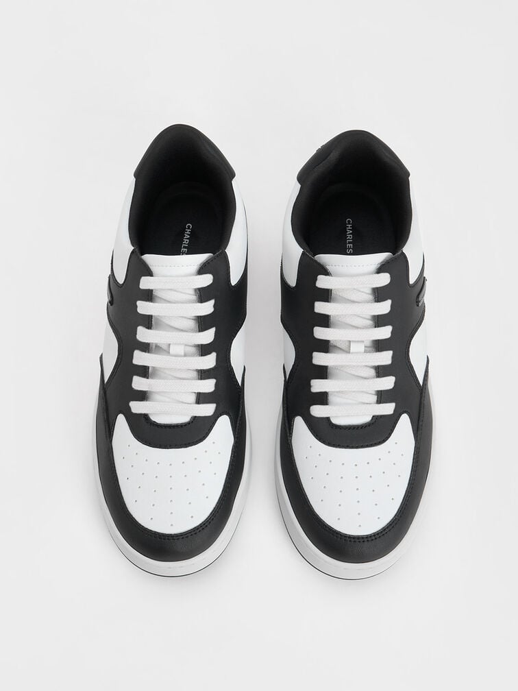 Two-Tone Low-Top Sneakers, Black, hi-res