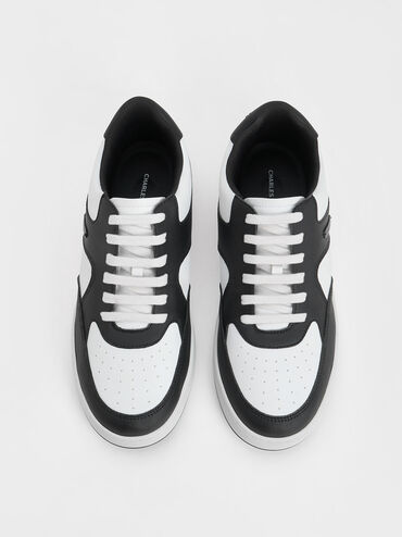 Two-Tone Low-Top Sneakers, Black, hi-res