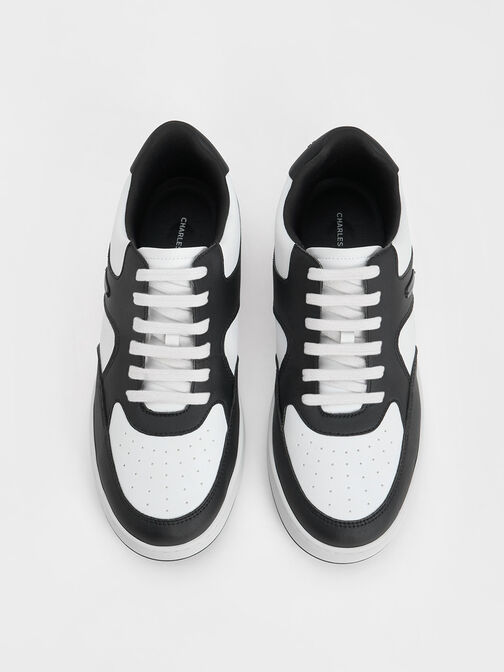 Two-Tone Low-Top Sneakers, Black, hi-res