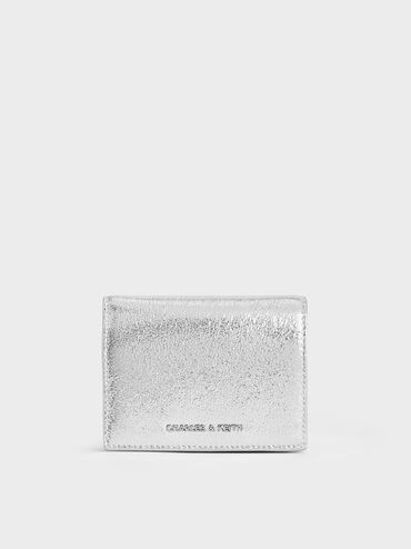 Cassia Metallic Card Holder, Silver, hi-res